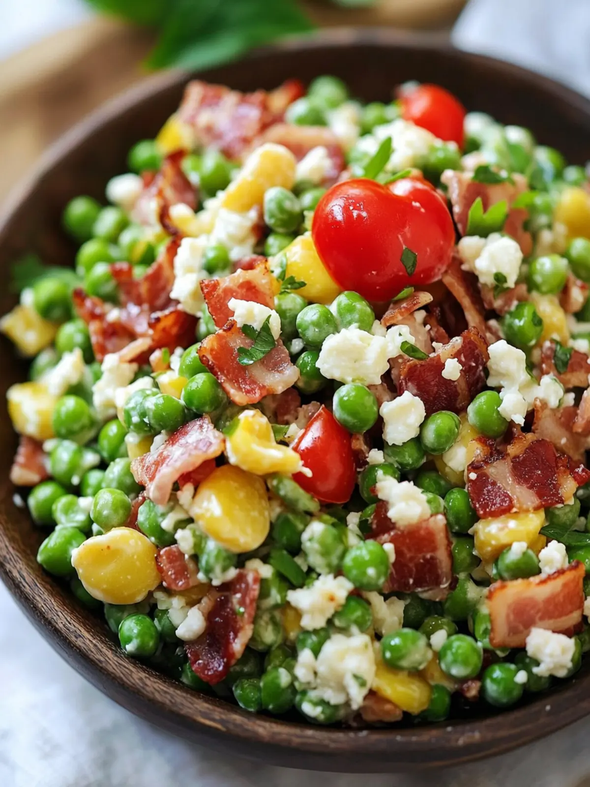 Bacon Peas Salad Recipe: Creamy Crunch in Every Bite 3 Bacon Peas Salad Recipe