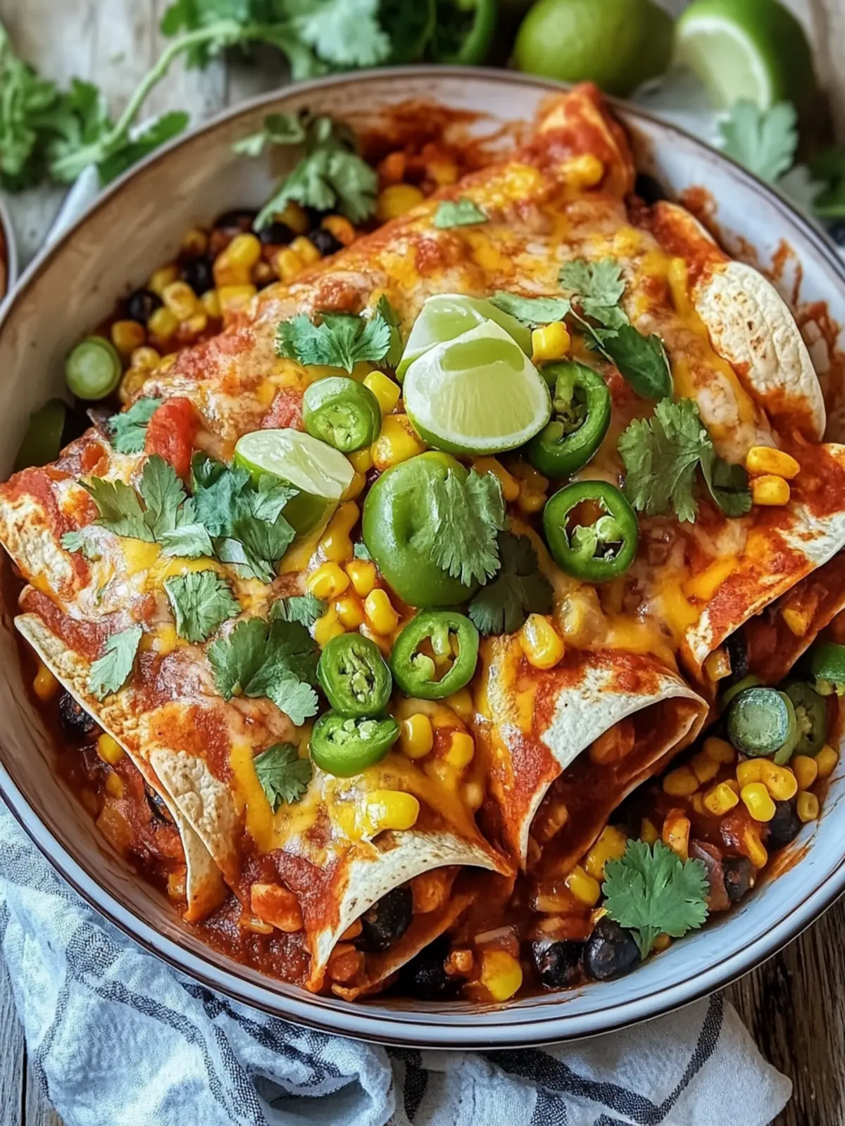 Easy Vegetarian Black Bean Enchiladas for Every Night of Joy 3 Vegetarische schwarze Bohnen Enchiladas für jeden Abend genießen