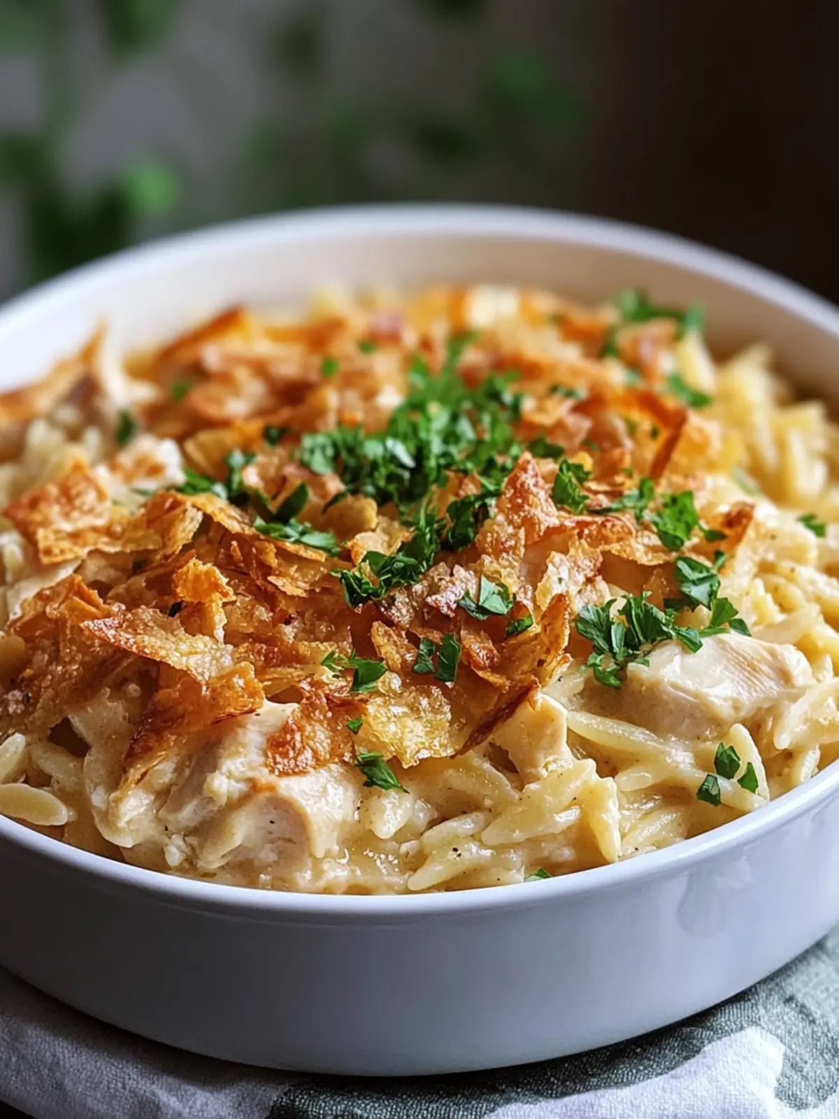 French Onion Chicken Orzo Casserole Recipe for Cozy Nights 3 French Onion Chicken Orzo Casserole Recipe