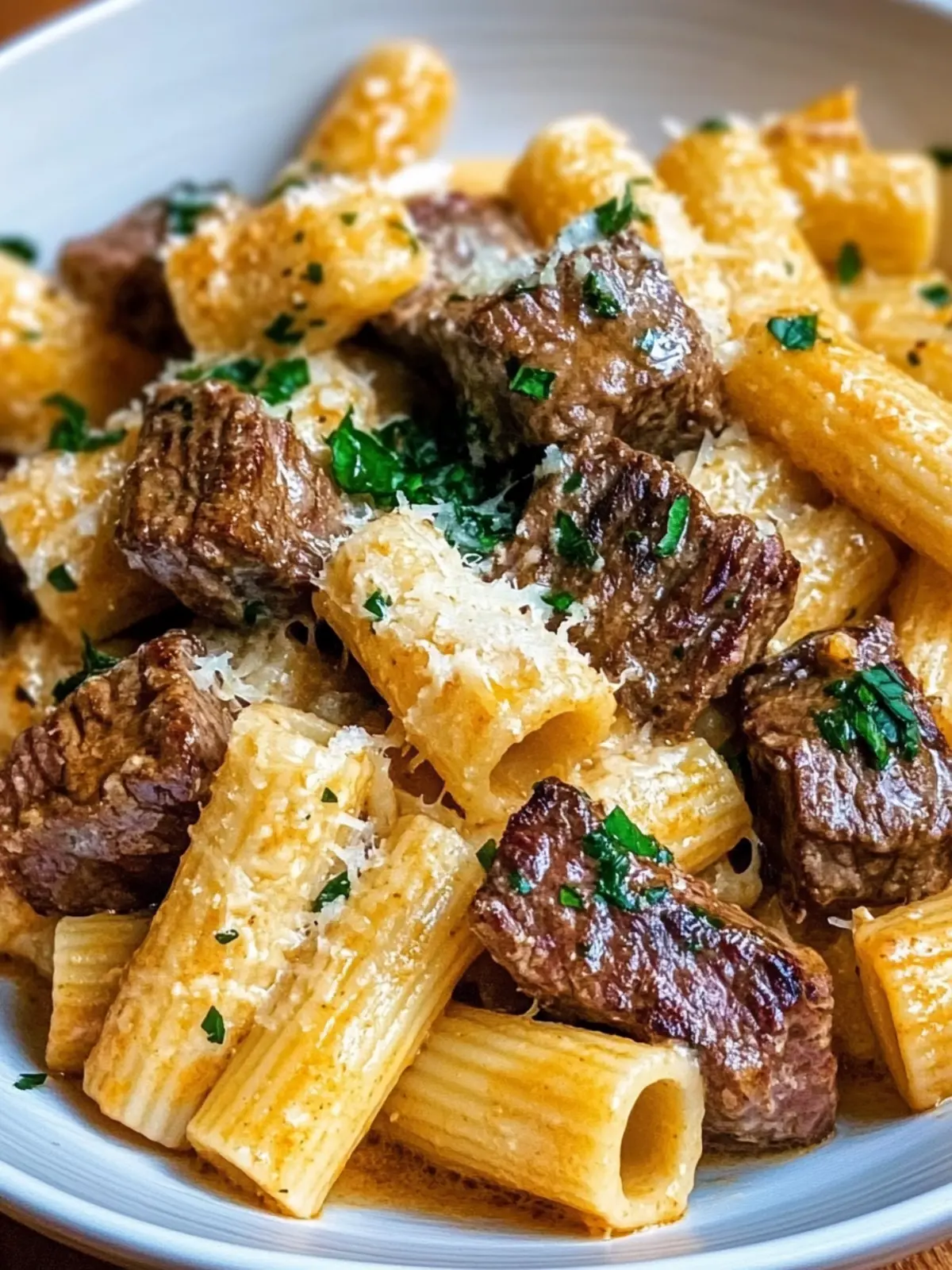 Cajun Steak Tips Rigatoni - Creamy Parmesan Beef Bliss 3 Cajun Steak Tips Rigatoni- Creamy Parmesan Beef