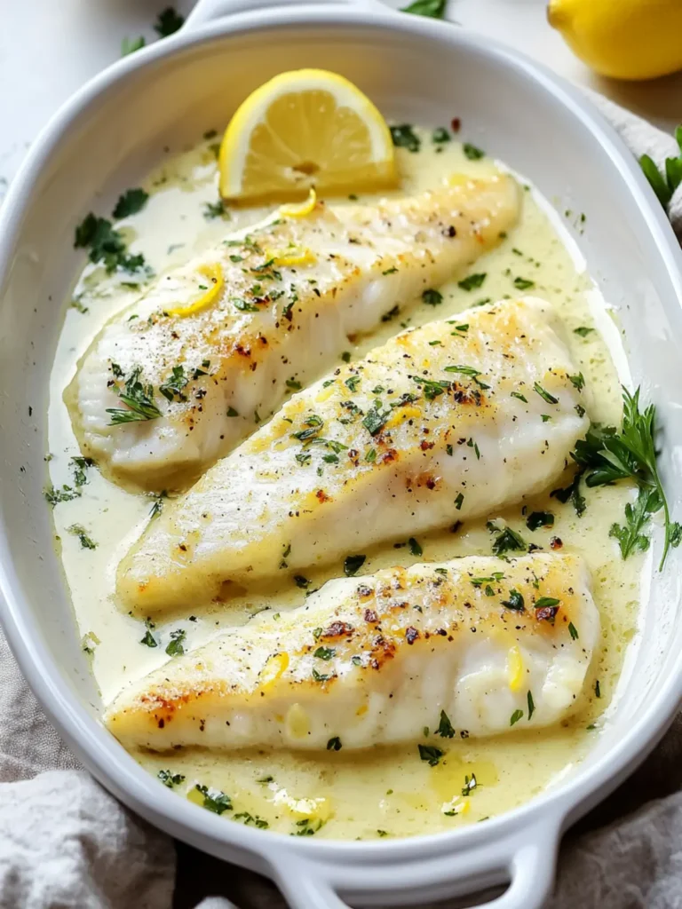 Baked Fish with Lemon Cream Sauce