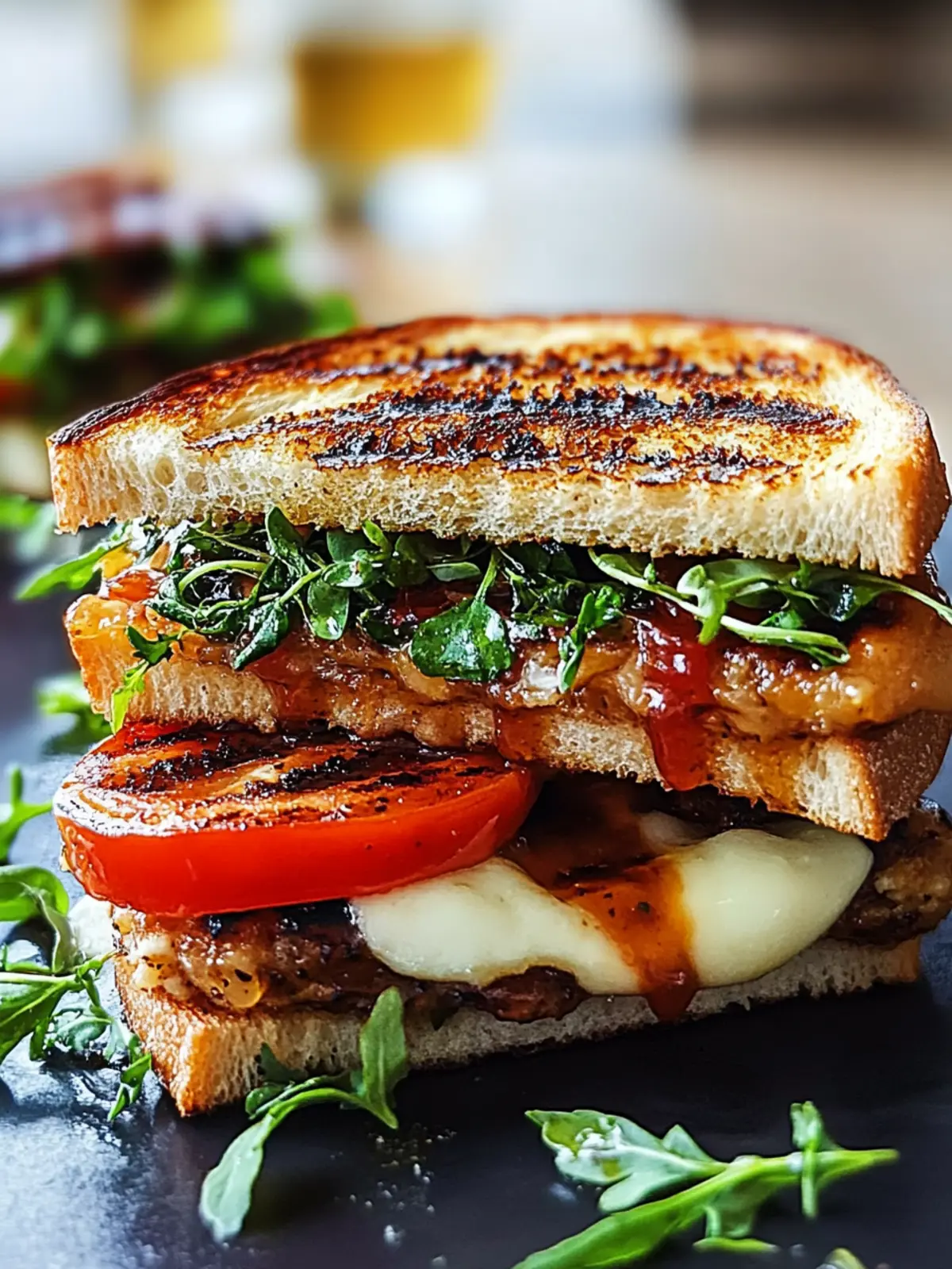 Grilled Balsamic Vinaigrette Sandwich Melt – A Tasty Twist! 5 Gegrilltes Balsamico-Vinaigrette Sandwich Melt – Ein Genuss!