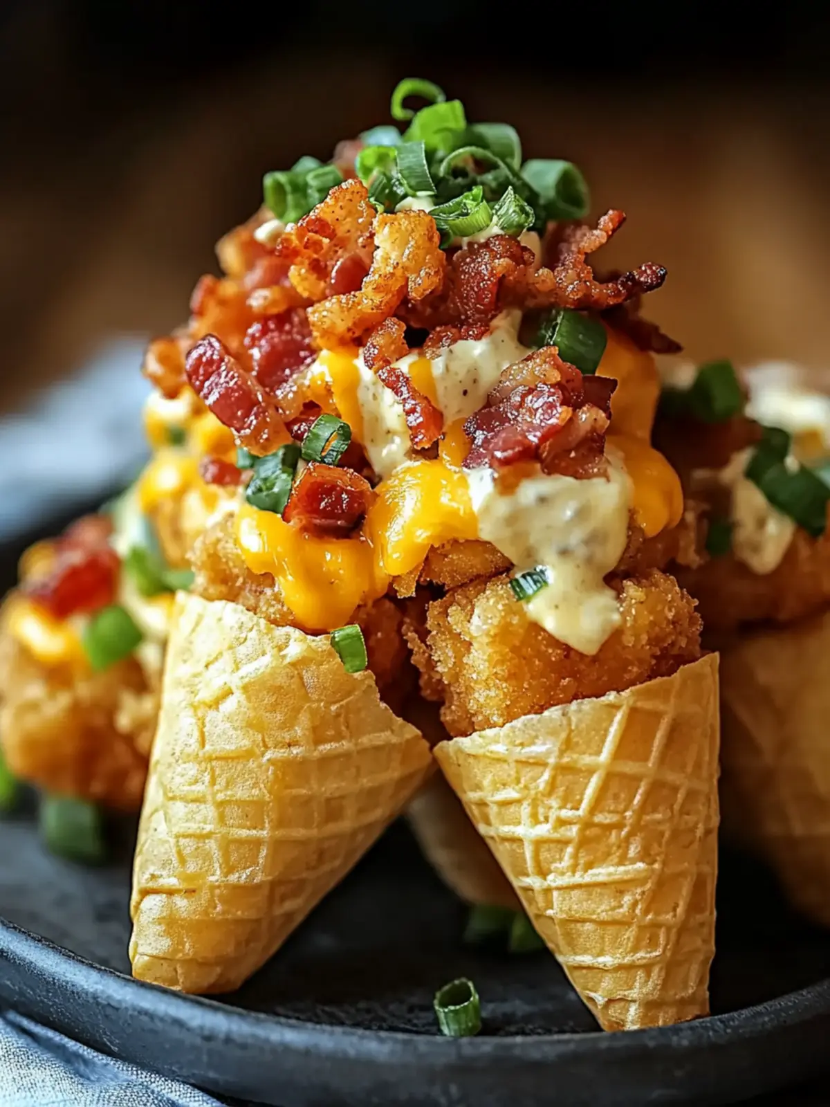 Indulgent Turkey Bacon Cheeseburger Stuffed Tater Tot Cones Recipe 2 Indulgent Turkey Bacon Cheeseburger Stuffed Tater Tot Cones
