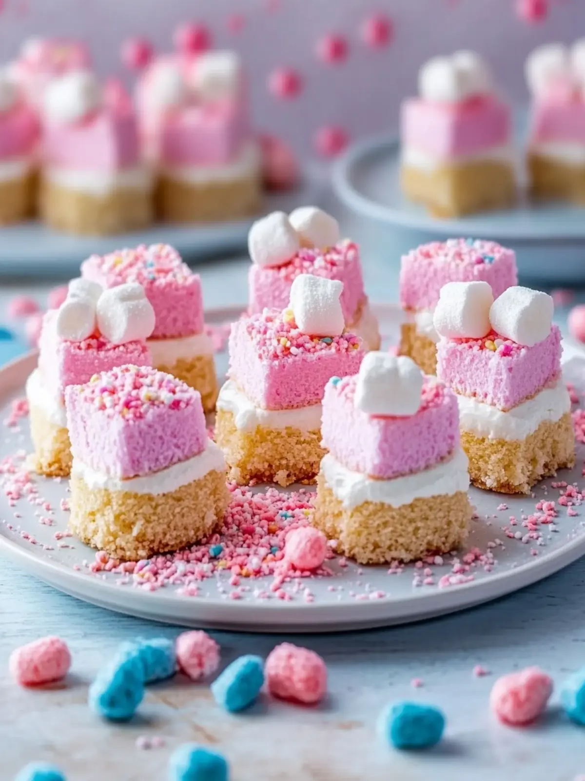Delightful Cotton Candy Marshmallow Cheesecake Bites for Summer 4 Cotton Candy Marshmallow Cheesecake Bites