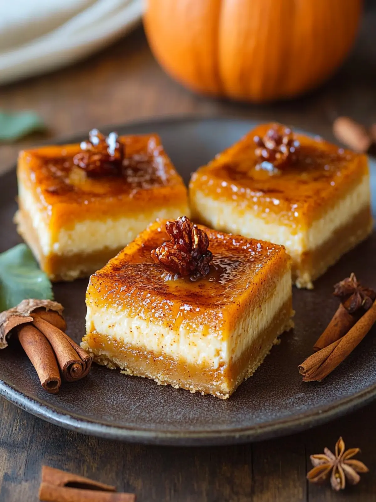 Bruleed Pumpkin Cheesecake Bars to Delight Your Fall Table 3 Pumpkin Cheesecake Bars {with Brulee Topping}