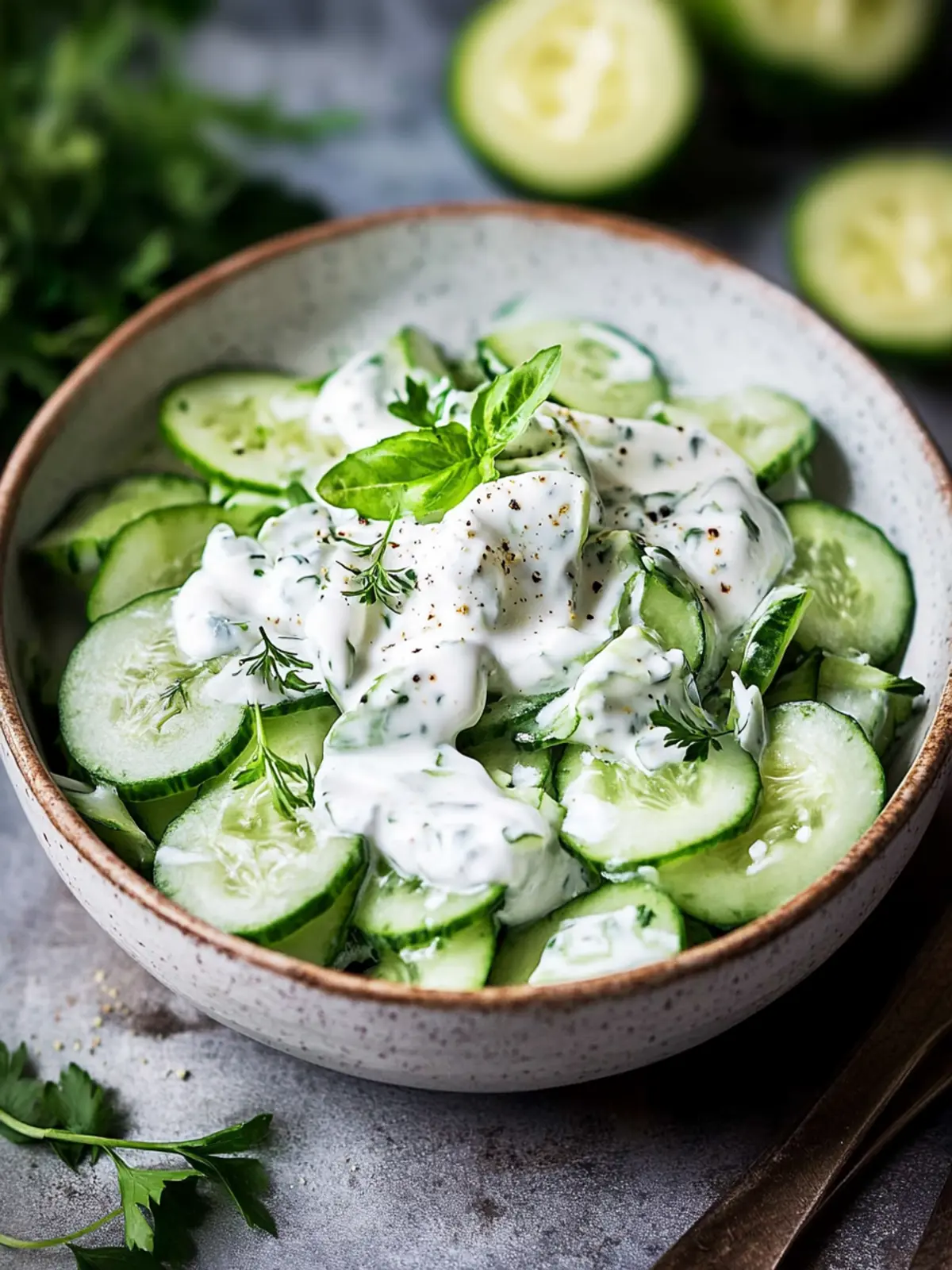 Cool and Creamy Gurkensalat mit Joghurt-Dressing Delight 5 Gurkensalat mit Joghurt-Dressing