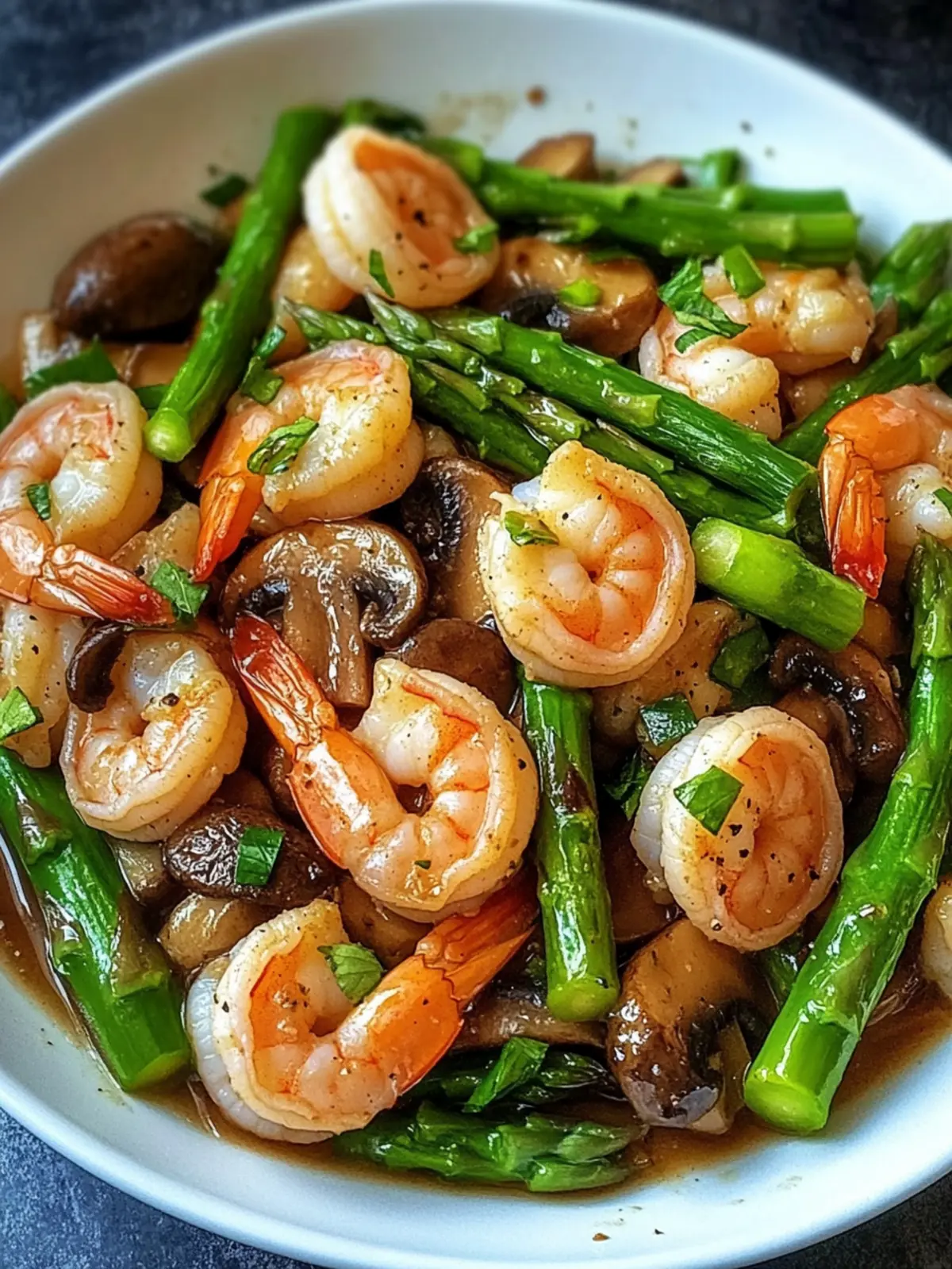 Savory Shrimp & Asparagus Stir-Fry with Mushrooms in 30 Min 3 Shrimp & Asparagus Stir-Fry with Mushrooms
