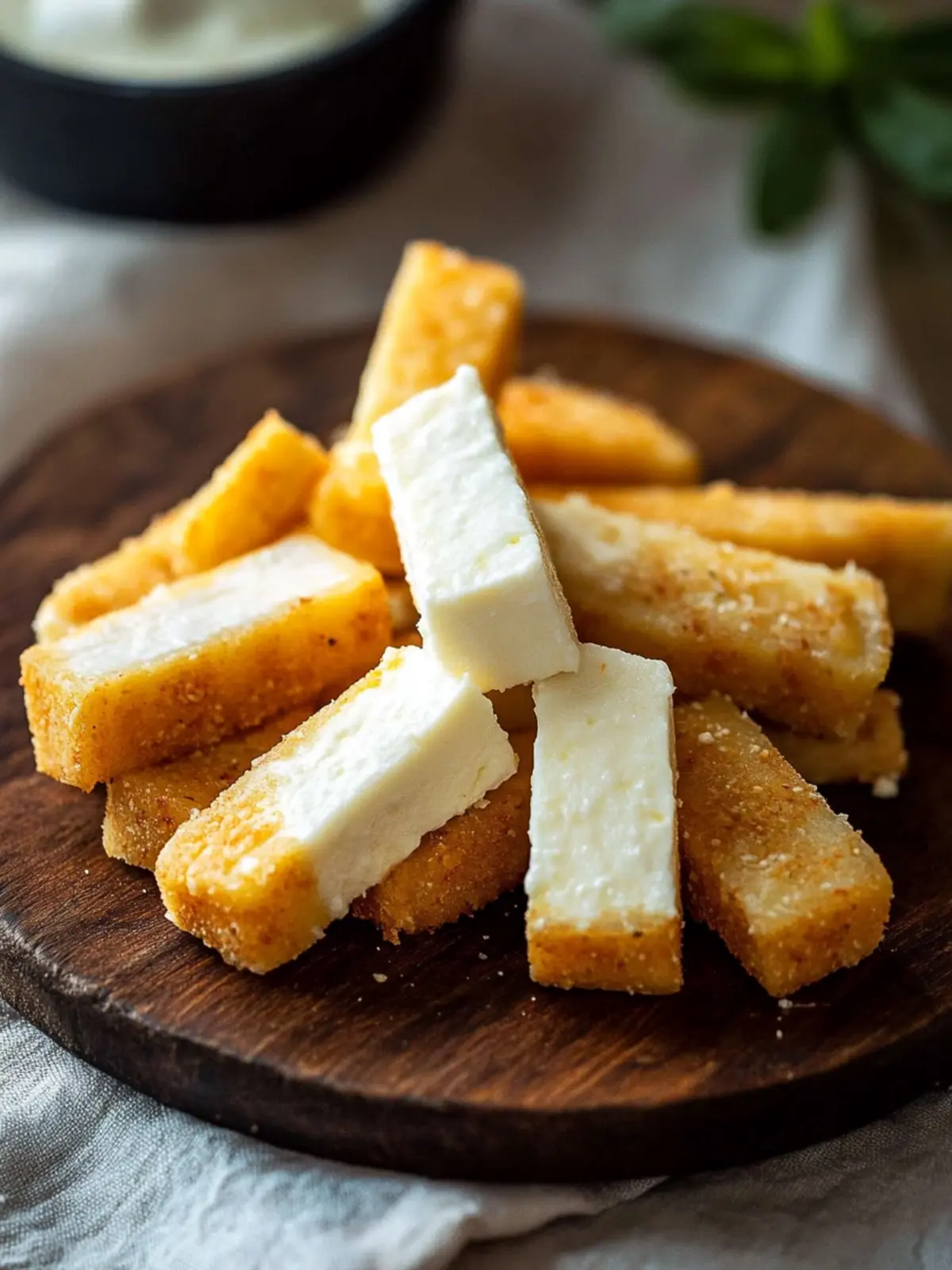 Crispy Palitos de Queso Mozzarella Perfect for Parties 3 Palitos de queso mozzarella
