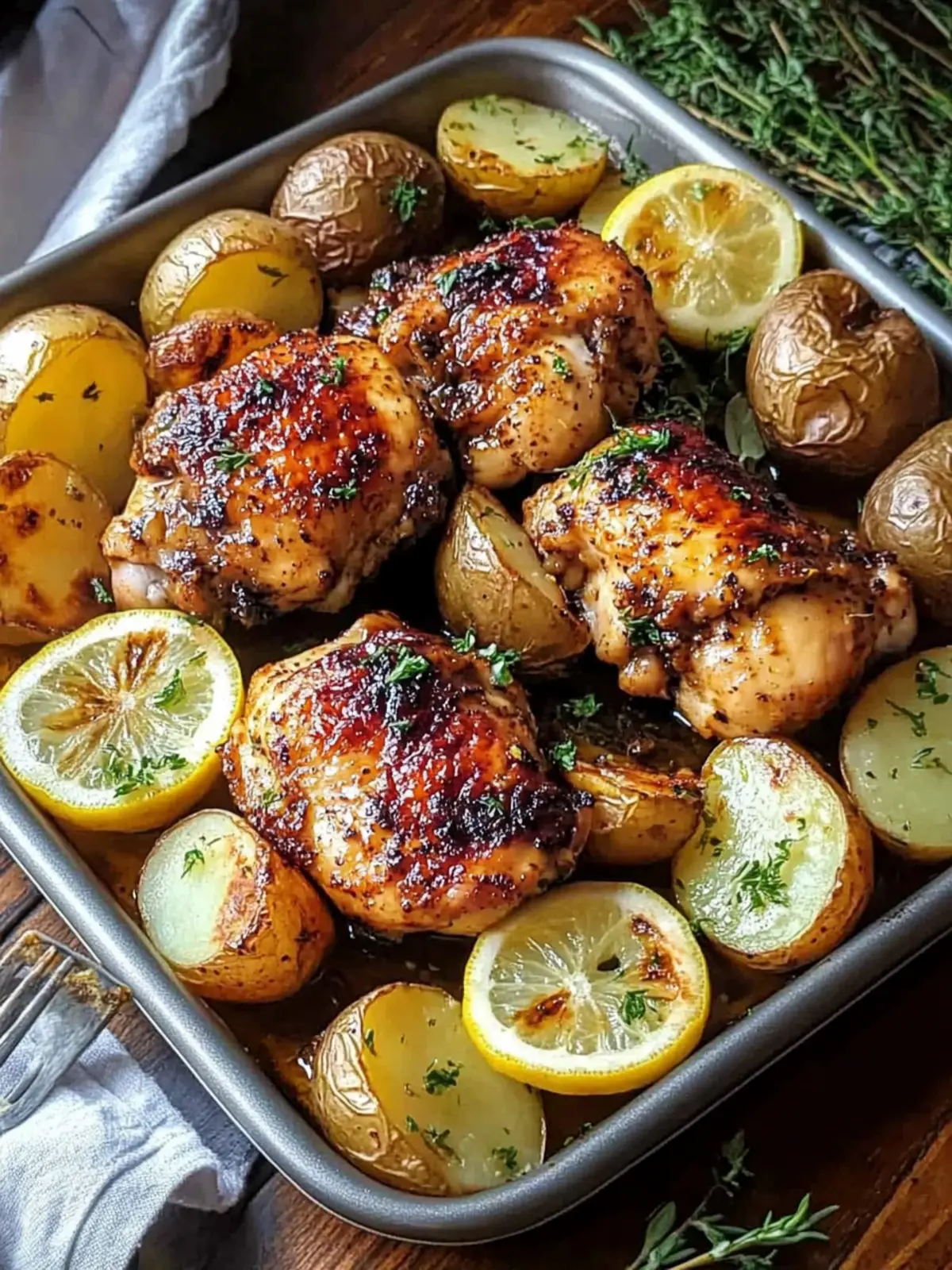 Sheet Pan Lemon Balsamic Chicken and Potatoes for Busy Nights 3 Sheet Pan Lemon Balsamic Chicken and Potatoes