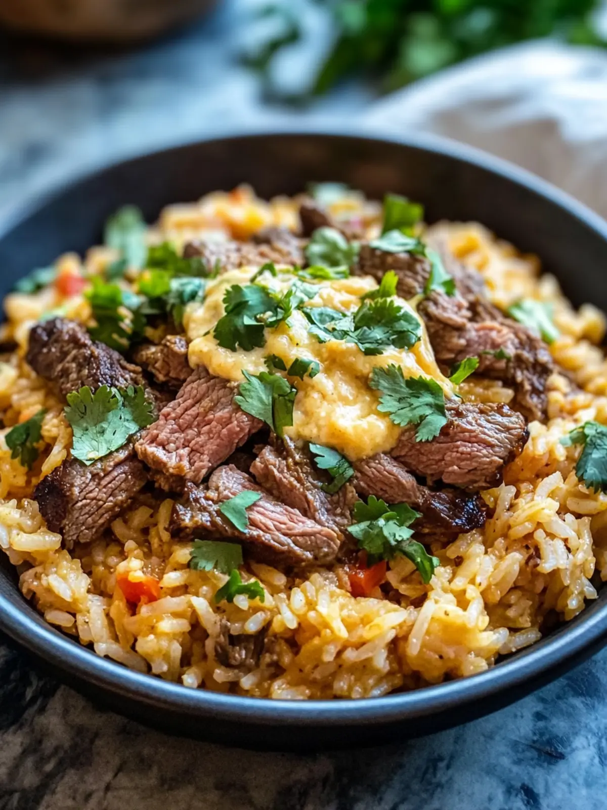 Ultimate Steak Queso Rice: A Cozy Cheesy Delight 3 Steak Queso Rice