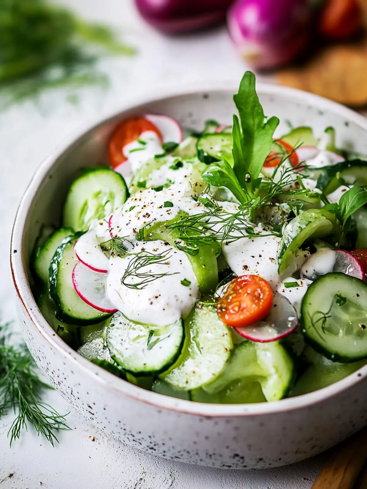 Cool and Creamy Gurkensalat mit Joghurt-Dressing Delight 2 Gurkensalat mit Joghurt-Dressing
