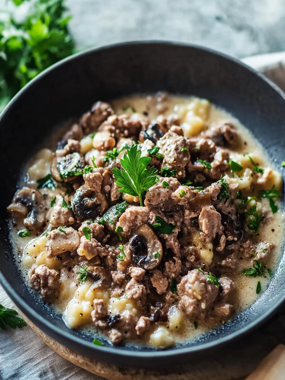 Würzige Hackfleisch-Pilz-Pfanne in Minuten: Quick Comfort Food 4 Würzige Hackfleisch-Pilz-Pfanne in Minuten