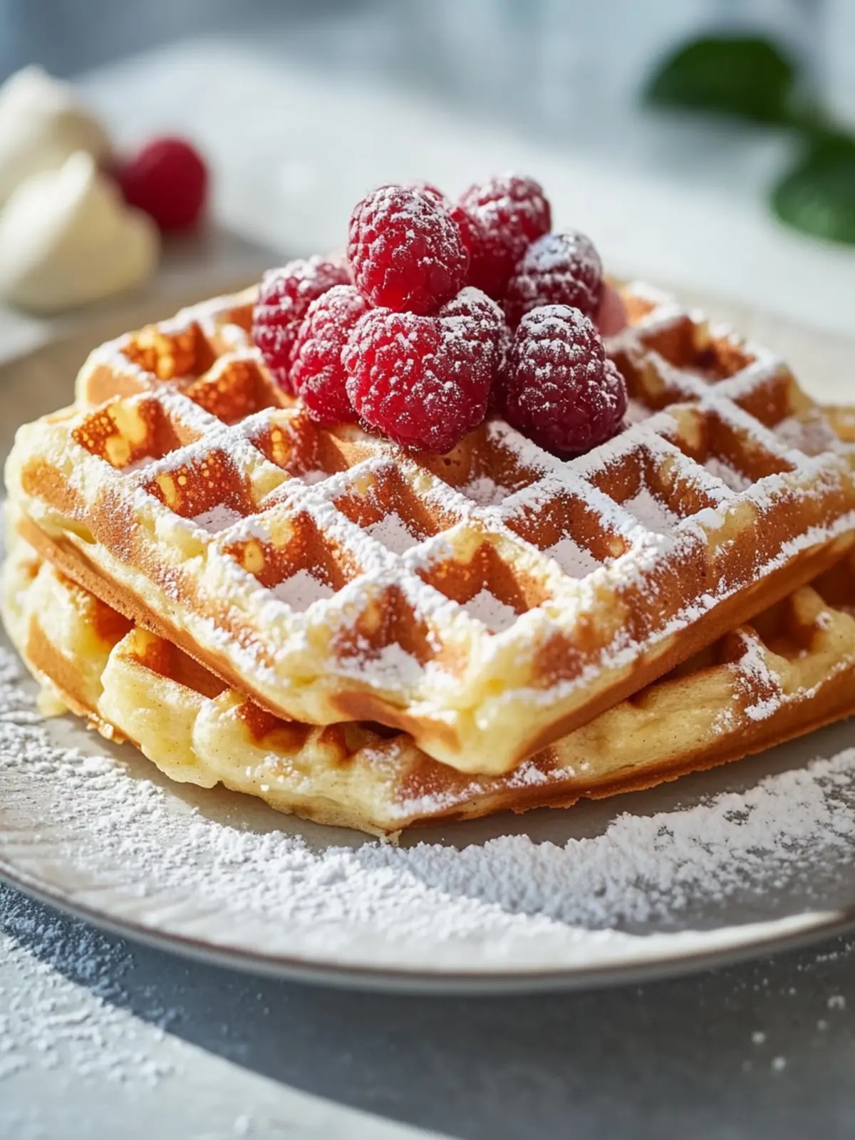 Delicious Fluffy Belgian Waffles with Vanilla Aroma Recipe 3 Fluffiger Waffelteig für Belgische Waffeln mit Vanillearoma