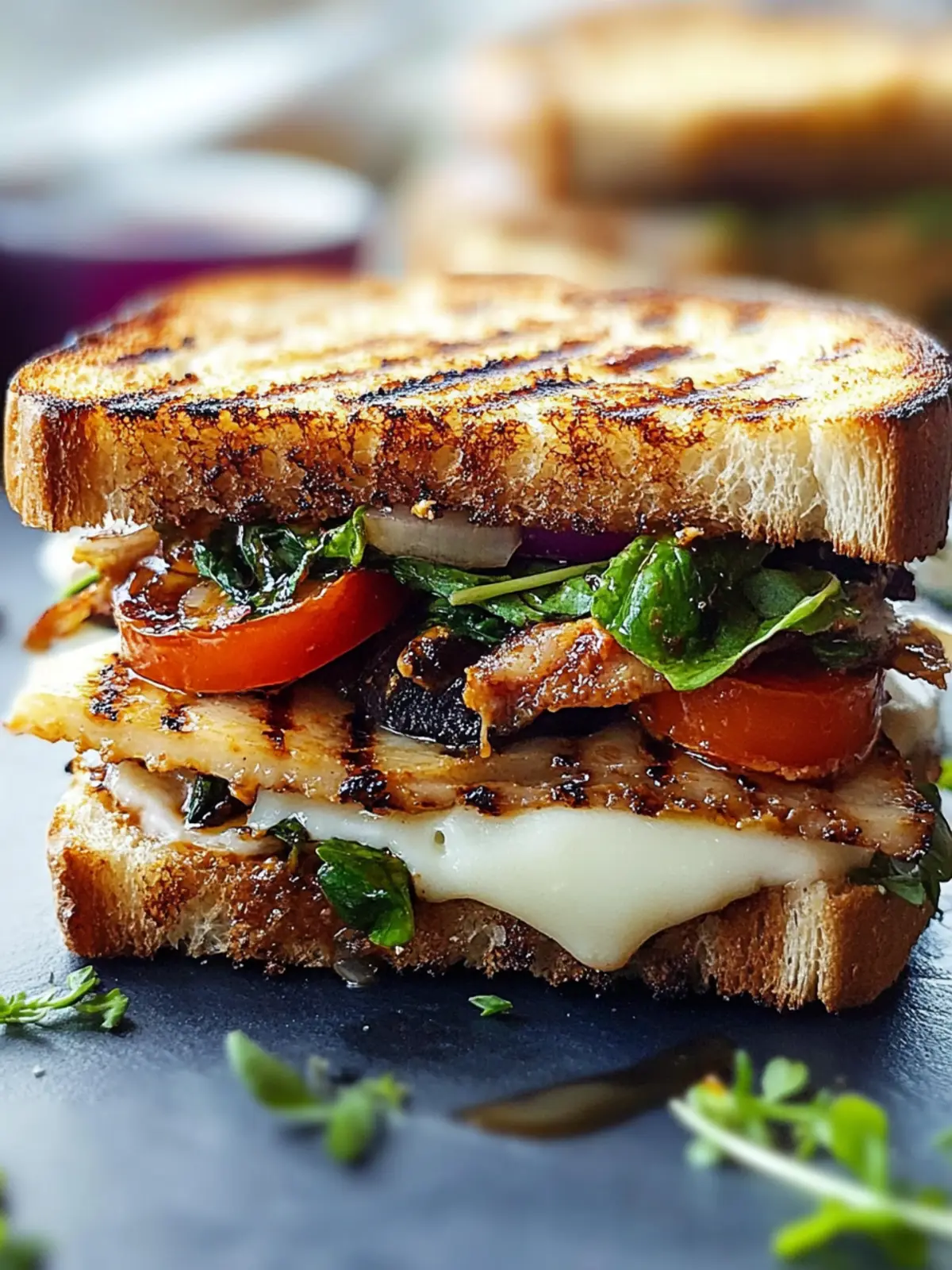 Grilled Balsamic Vinaigrette Sandwich Melt – A Tasty Twist! 3 Gegrilltes Balsamico-Vinaigrette Sandwich Melt – Ein Genuss!