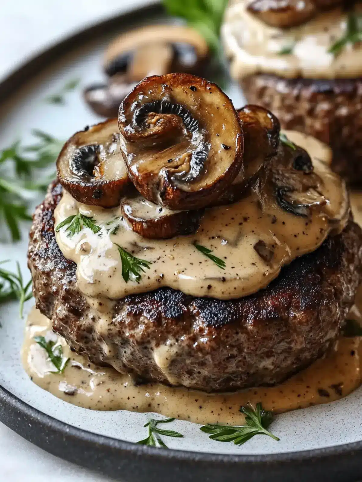 Irresistible Low-Carb Burgers with Creamy Mushroom Sauce Delight 3 Low-Carb Burgers with Creamy Mushroom Sauce