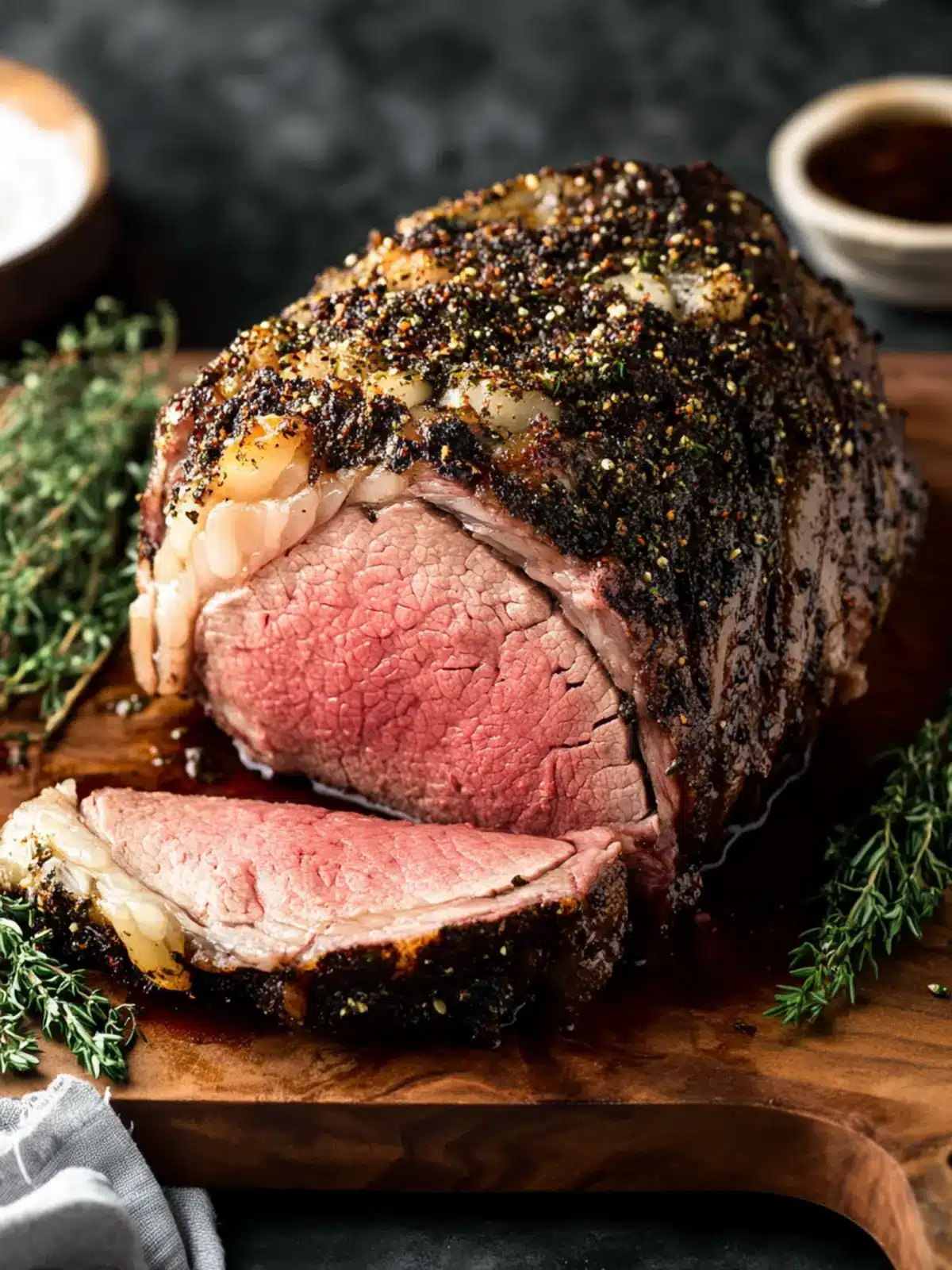 Mouthwatering Garlic Herb Crusted Prime Rib with Au Jus Recipe 4 Garlic Herb Crusted Prime Rib with Au Jus