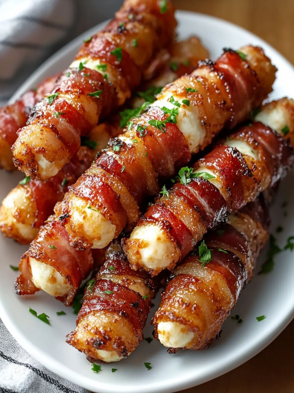 Crispy Bacon-Wrapped Mozzarella Sticks You'll Crave Forever 2 Crispy Bacon-Wrapped Mozzarella Sticks