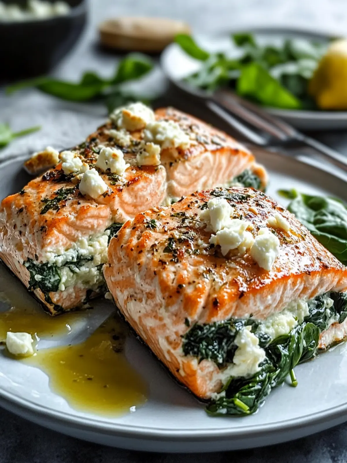 Delicious Spinach and Feta Stuffed Salmon for a Cozy Dinner 5 Delicious Spinach and Feta Stuffed Salmon