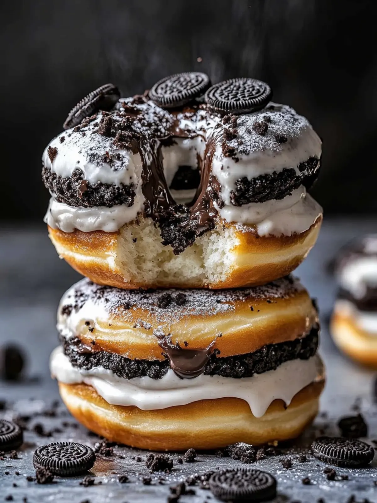 Killer Oreo Cheesecake Stuffed Donut Burger Delight 2 Killer Oreo Cheesecake Stuffed Donut Burger