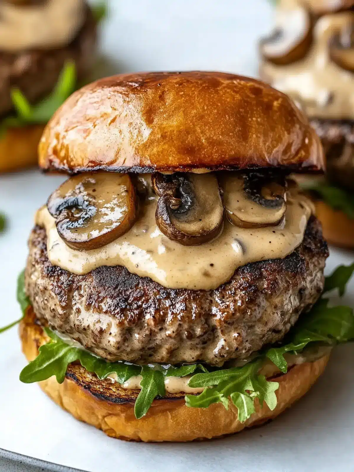 Delicious Low-Carb Burgers with Creamy Mushroom Sauce Recipe 4 Low-Carb Burgers with Creamy Mushroom Sauce