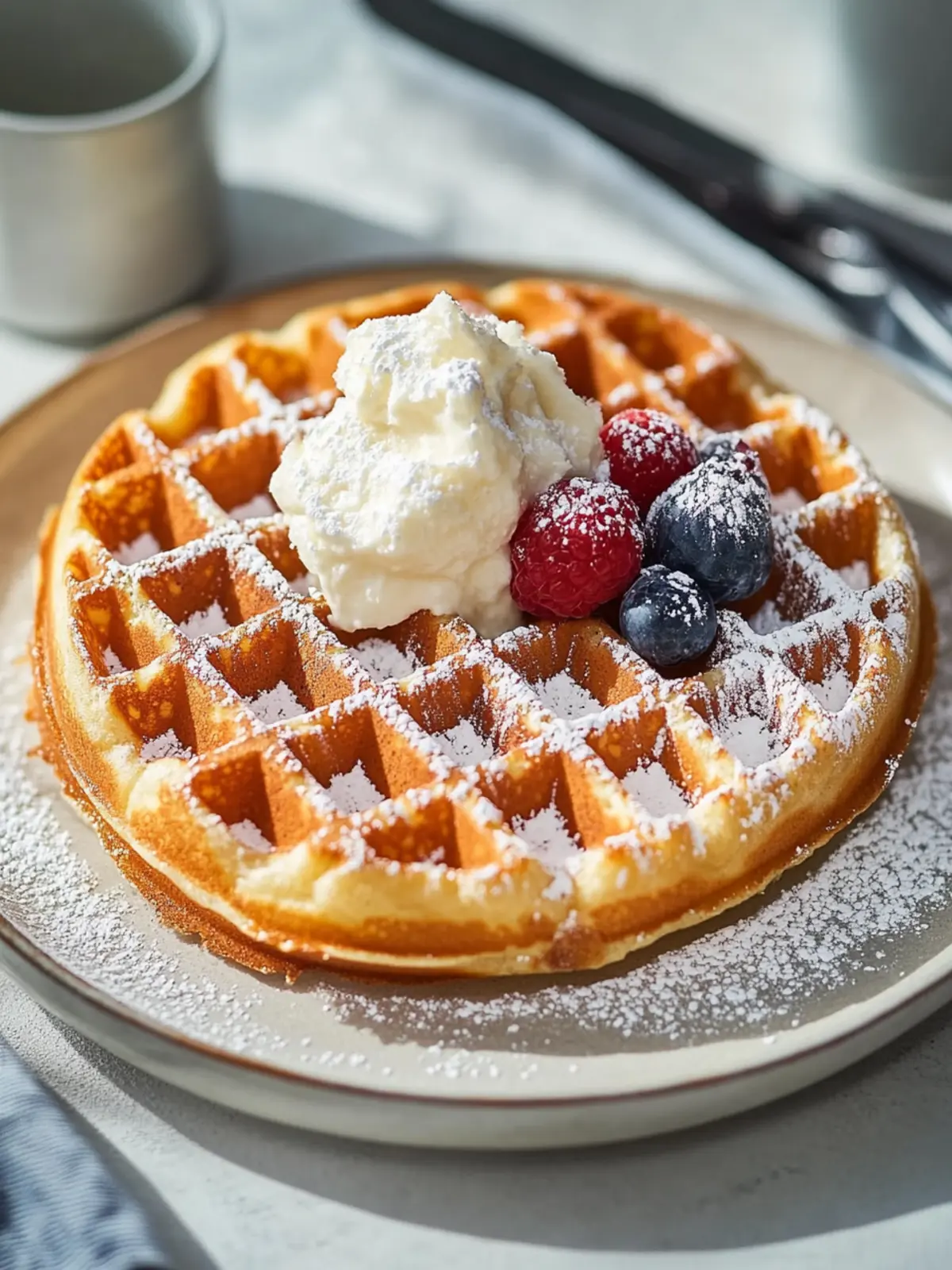 Delicious Fluffy Belgian Waffles with Vanilla Aroma Recipe 4 Fluffiger Waffelteig für Belgische Waffeln mit Vanillearoma