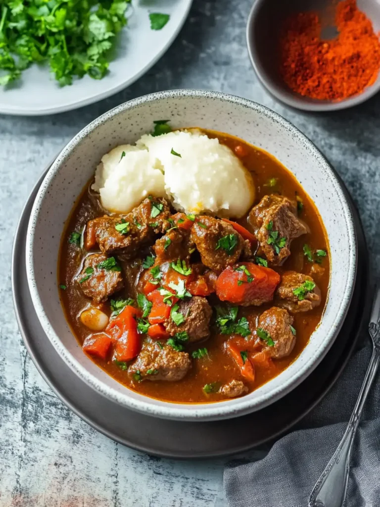 Deutsches Gulasch mit roter Paprika